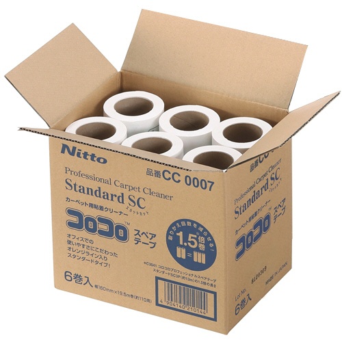 ニトムズ　コロコロ　プロフェッショナルクリーナー　スタンダード　スカットカット　スペアテープ　幅１６０ｍｍ×１１０周巻　ＣＣ０００７　１箱（６巻）2