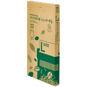 ＴＡＮＯＳＥＥ　リサイクルポリ袋　シュレッダー用　Ｌ　ＢＯＸタイプ　１箱（１００枚）1