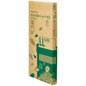 ＴＡＮＯＳＥＥ　リサイクルポリ袋　シュレッダー用　ＬＬ　ＢＯＸタイプ　１箱（１００枚）1