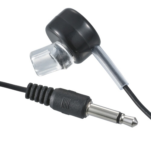 オーム電機　ＡｕｄｉｏＣｏｍｍ　片耳モノラルイヤホン　φ３．５ミニプラグストレート型　ラジオ用　１ｍ　ブラック　ＥＡＲ－Ｂ３５１－Ｋ　１個1