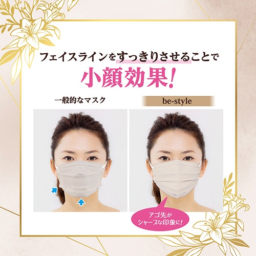 白元アース　ビースタイル　マスク　プリーツタイプ　ふつうサイズ　ミルクティーベージュ　１箱（２０枚）3
