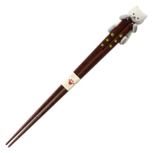 イシダ　猫の箸＆箸置きセット　だっこ猫　シャムねこ　１膳1