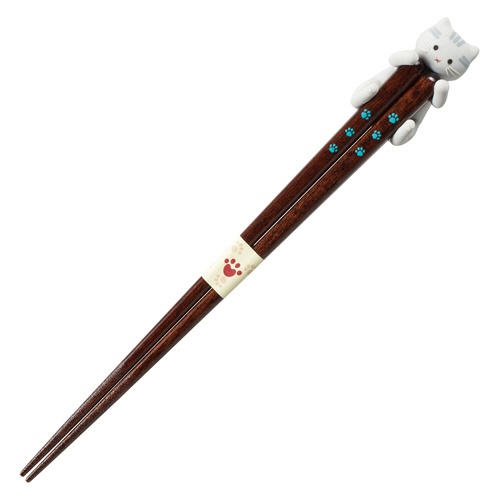 イシダ　猫の箸＆箸置きセット　だっこ猫　さばとら　１膳1