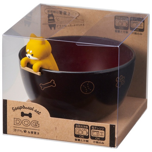 イシダ　犬の汁椀＆箸置きセット　しるワン　しばいぬ　１個2