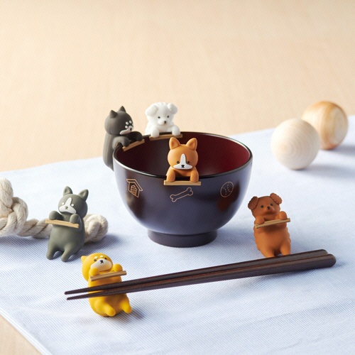 イシダ　犬の汁椀＆箸置きセット　しるワン　しばいぬ　１個5