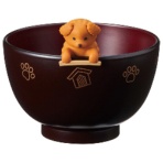 イシダ　犬の汁椀＆箸置きセット　しるワン　茶プードル　１個