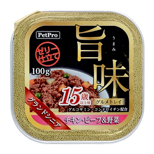 ペットプロジャパン　ＰｅｔＰｒｏ　旨味グルメトレイ　１５歳以上用　チキン・ビーフ＆野菜　１００ｇ　１個1