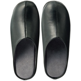 靴の製法で作ったスリッパ　Ｌ　ブラック　１足