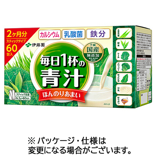 たのめーる】伊藤園 毎日1杯の青汁 まろやか豆乳ミックス 6.3g 1箱(60 ...