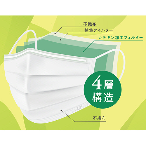 新しい たのめーる】カミ商事 エルモア カテキンマスク ふつうサイズ 1 着衣・手袋