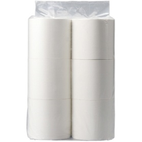 ＴＡＮＯＳＥＥ　トイレットペーパー（パルプ１００％）　パック包装　シングル　芯なし　２５０ｍ　１ケース（２４ロール：６ロール×４パック）