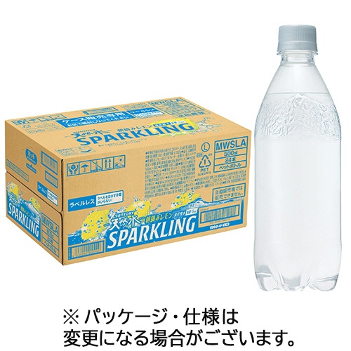 サントリー　天然水ＳＰＡＲＫＬＩＮＧレモン　ラベルレス　５００ｍＬ　ペットボトル　１ケース（２４本）1