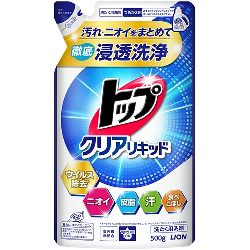 ライオン　トップ　クリアリキッド　つめかえ用　５００ｇ　１個1