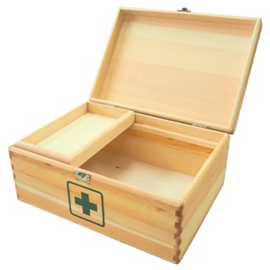 日進医療器　リーダー　木製救急箱　衛生材料セット付　Ｍサイズ　１セット2