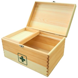 日進医療器　リーダー　木製救急箱　衛生材料セット付　Ｌサイズ　１セット2