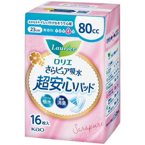 花王　ロリエ　さらピュア吸水超安心パッド　８０ｃｃ　１パック（１６枚）1