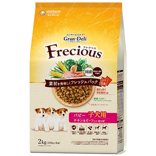 ユニ・チャーム　グラン・デリ　Ｆｒｅｃｉｏｕｓ　パピー子犬用　チキン＆ビーフ入り　２ｋｇ（２５０ｇ×８袋）　１パック1