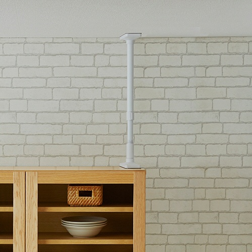 平安伸銅工業　家具転倒防止突っ張り棒　３５－５０ｃｍ　マットホワイト　ＵＥＱ－３５Ｗ　１パック（２本）6