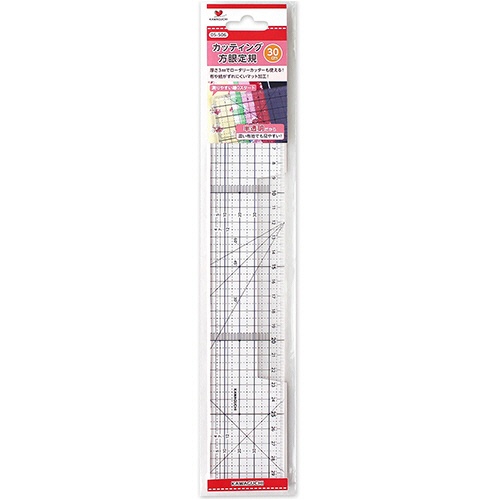 カワグチ　カッティング方眼定規　３０ｃｍ　０５－５０６　１個1