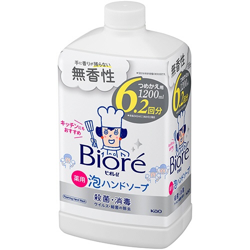 花王　ビオレｕ　薬用泡ハンドソープ　無香性　つめかえ用　１２００ｍＬ　１本1