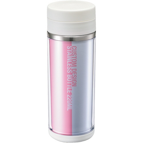 トレードワークス　カスタムデザインステンレスボトル　２２０ｍｌ　ホワイト　ＴＳ－０８８７－０４４　１箱（４０個）1
