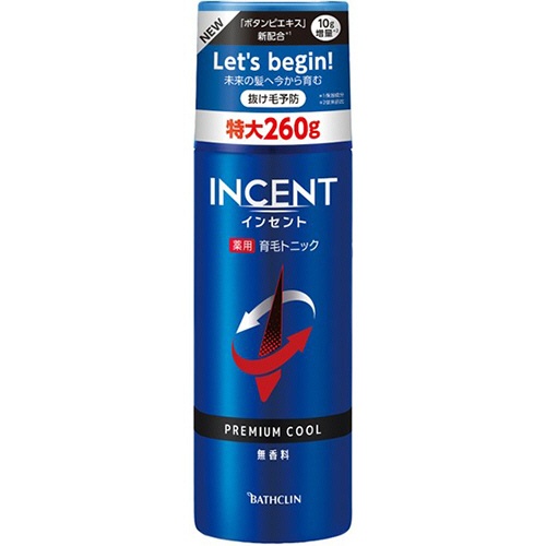 バスクリン　インセント　薬用育毛トニック　無香料　プレミアムクール　２６０ｇ　１本1