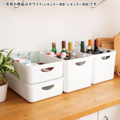 たのめーる】天馬 やわらか収納ケース レギュラー 浅型 ホワイト