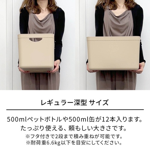 天馬　やわらか収納ケース　レギュラー　深型　ホワイト　１個4
