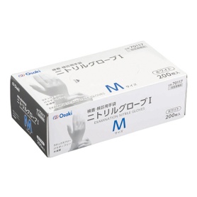 オオサキメディカル　オオサキ　ニトリルグローブI　ホワイト　Ｍ　７０１１７　１箱（２００枚）