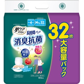 日本製紙クレシア　肌ケア　アクティ　長時間パンツ　消臭抗菌プラス　Ｍ－Ｌ　１パック（３２枚）