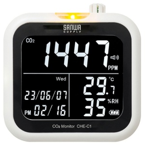 サンワサプライ　ＣＯ２二酸化炭素測定器（温度・湿度計付き）　ＣＨＥ－Ｃ１　１個6