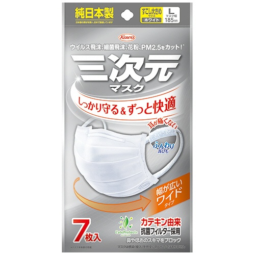 興和　三次元マスク　すこし大きめＬサイズ　ホワイト　１パック（７枚）1