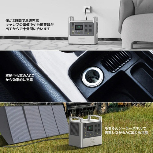 アサガオ　リン酸鉄ポータブル電源　ＡＳ２０００－ＪＰ　１個6