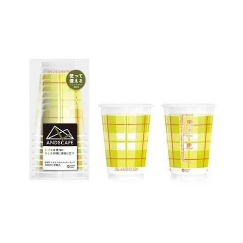サンナップ　アンドスケープ　クリアーカップチェック　３００ｍｌ（１０オンス）　Ｃ３００８ＣＡＳＺ　１パック（８個）1