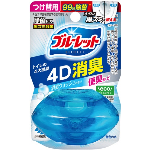 小林製薬　液体ブルーレットおくだけ　除菌ＥＸ　４Ｄ消臭　消臭ウォッシュの香り　付替用　６７ｍＬ　１個1