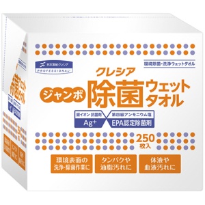 日本製紙クレシア　クレシア　ジャンボ除菌ウェットタオル　詰め替え用　１パック（２５０枚）1