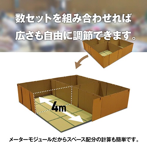 イケヒコ・コーポレーション　防災　間仕切り　置き畳セット　安全地帯　１セット4