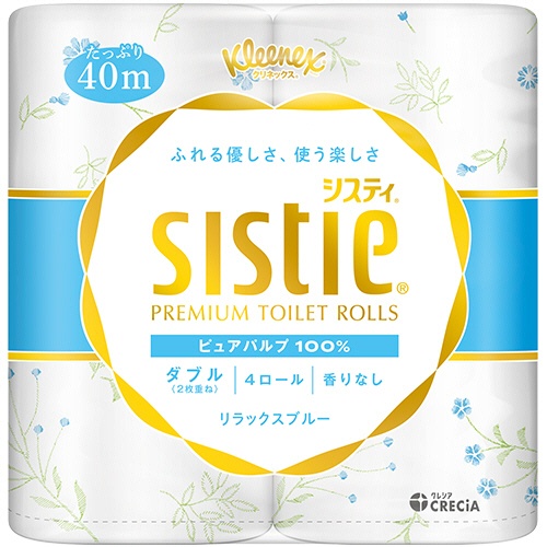 日本製紙クレシア　クリネックス　システィ　ダブル　４０ｍ　リラックスブルー　１パック（４ロール）1