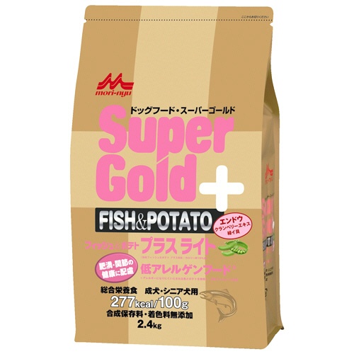 森乳サンワールド　ＳｕｐｅｒＧｏｌｄ　フィッシュ＆ポテト　プラスライト　肥満・関節の健康に配慮　２．４ｋｇ　１パック1