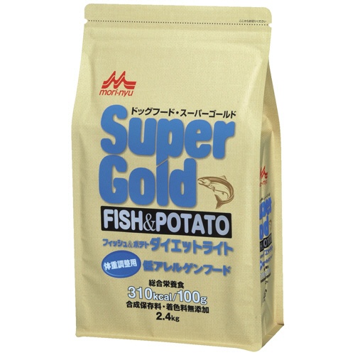 森乳サンワールド　ＳｕｐｅｒＧｏｌｄ　フィッシュ＆ポテト　ダイエットライト　２．４ｋｇ　１パック1