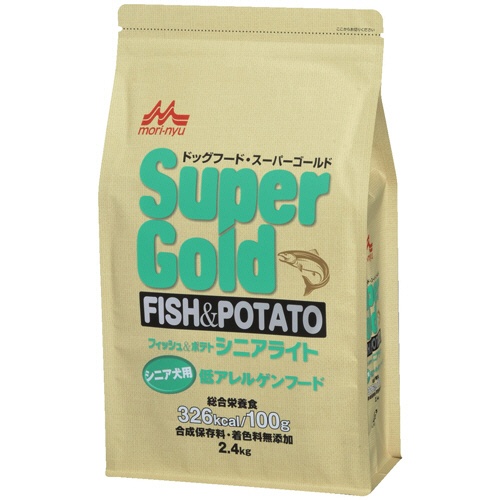 森乳サンワールド　ＳｕｐｅｒＧｏｌｄ　フィッシュ＆ポテト　シニアライト　２．４ｋｇ　１パック1