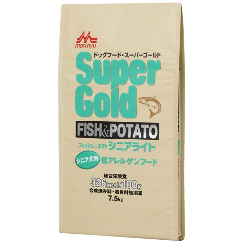 森乳サンワールド　ＳｕｐｅｒＧｏｌｄ　フィッシュ＆ポテト　シニアライト　７．５ｋｇ　１パック1