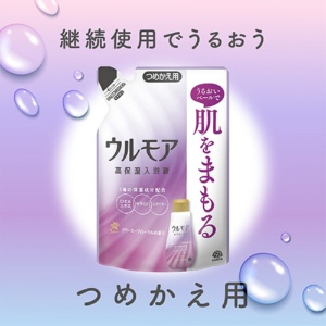 アース製薬　ウルモア　高保湿入浴液　クリーミーフローラルの香り　つめかえ用　４８０ｍｌ　１個6