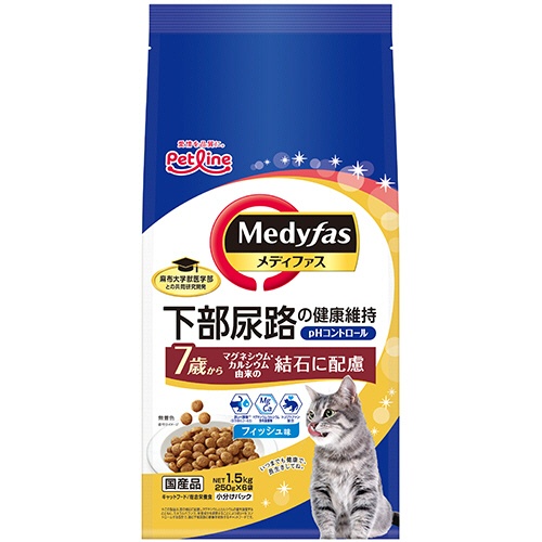 ペットライン　メディファス　７歳から　フィッシュ味　１．５ｋｇ（２５０ｇ×６袋）　１パック1