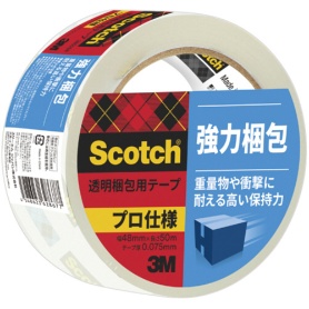 ３Ｍ　スコッチ　透明梱包用テープ　強力梱包　４８ｍｍ×５０ｍ　厚み約０．０７５ｍｍ　３８５０ＡＳ　１巻