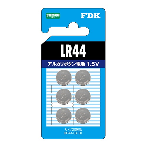 ＦＤＫ　富士通　アルカリボタン電池　１．５Ｖ　ＬＲ４４（６Ｂ）ＦＤ　１パック（６個）1