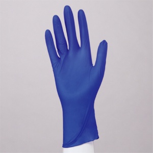 川西工業　ニトリルグローブ　ピュアアクア　粉なし　Ｍ　ブルー　＃２０６８　１箱（１００枚）2