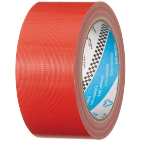 寺岡製作所　再生ＰＥＴカラー布テープ　５０ｍｍ×２５ｍ　赤　１６０５　１巻