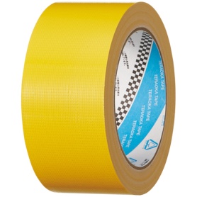 寺岡製作所　再生ＰＥＴカラー布テープ　５０ｍｍ×２５ｍ　厚み約０．１８ｍｍ　黄　１６０５　１巻