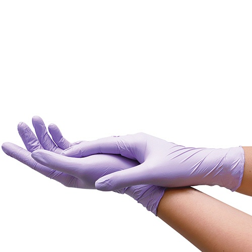 川西工業　検査検診用ニトリルグローブ　ダリア　粉なし　Ｓ　パープル　＃２０６９　１箱（２５０枚）3